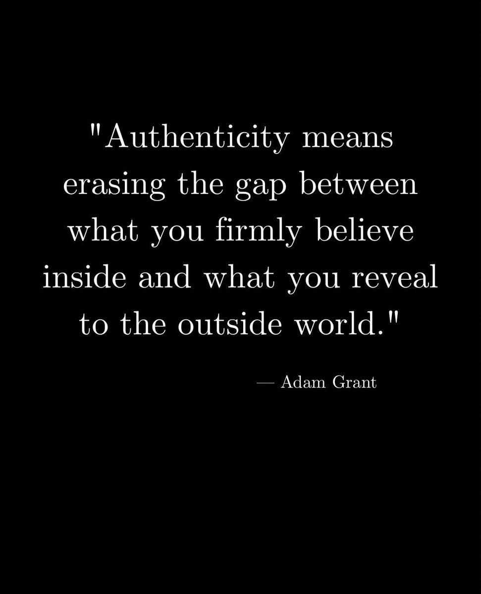 💎 “Authenticity means erasing the gap between what you firmly believe inside and what you reveal to the outside world.”
— Adam Grant

Real power begins when you stop performing and start living your truth.
When your words, actions, and values finally align — peace replaces