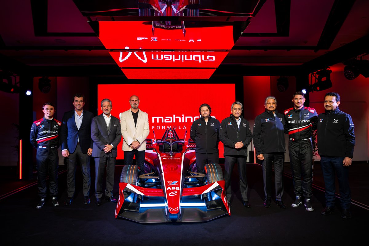 MahindraRacing's tweet image. We were honoured to host leaders from across the Mahindra ecosystem - Anand Mahindra, Dr. Anish Shah &amp;amp; Mohit Joshi - at the M12Electro launch, marking a new chapter of collaboration &amp;amp; sustainable innovation in Formula E⚡

#Mahindra #TechMahindra #MahindraRacing #ScreamElectric