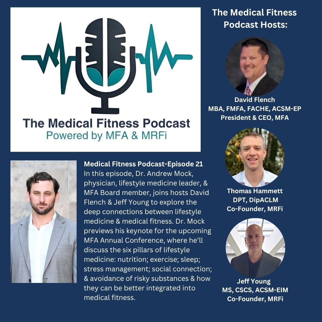 New episode! Dr. Andrew Mock joins hosts David Flench &amp; Jeff Young to explore how lifestyle medicine &amp; medical fitness work together.
Listen now: medicalfitness.org/medical-fitnes…
#MedicalFitness #LifestyleMedicine