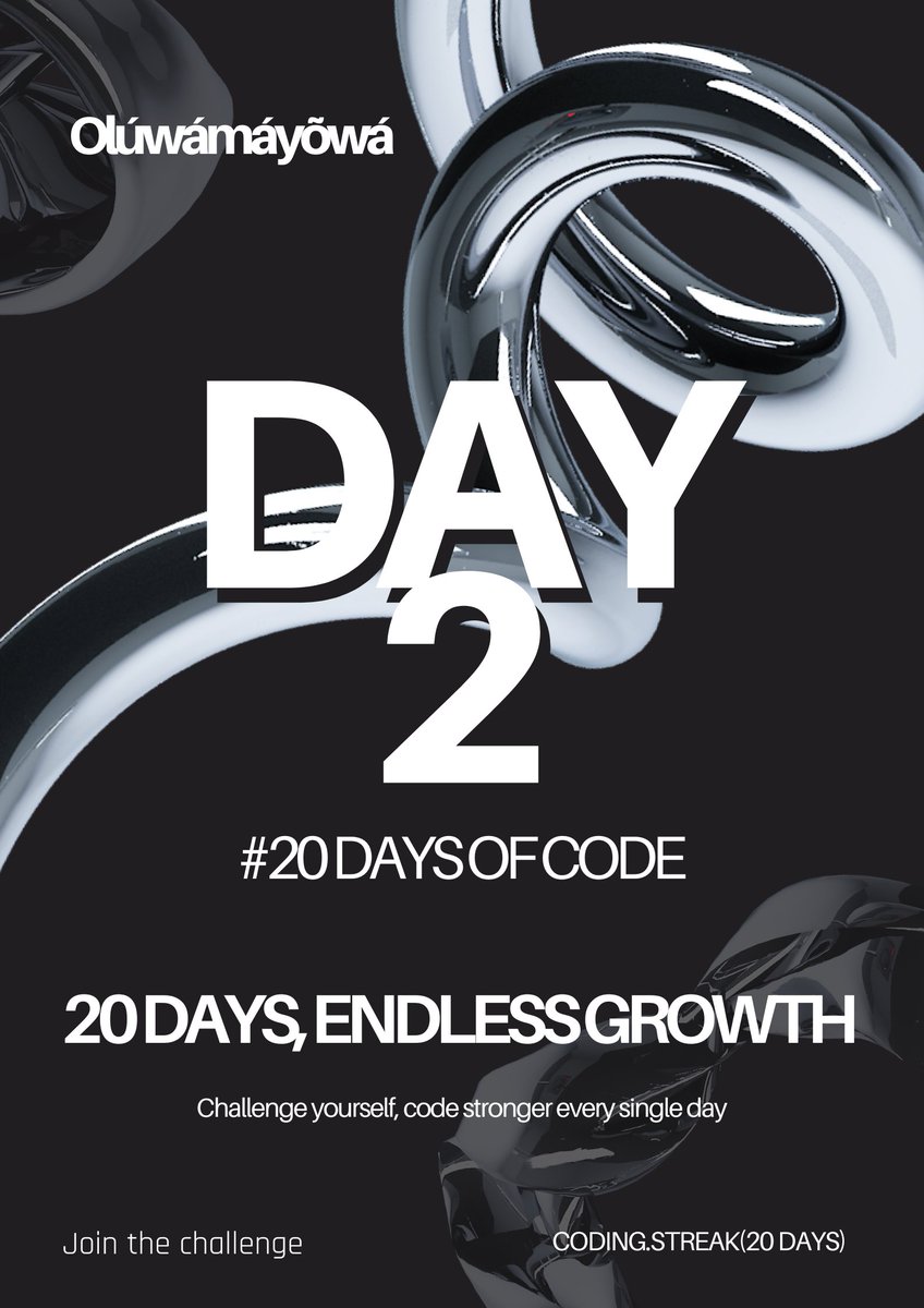 AdeleyeOlu89360's tweet image. Today is Day 2 🥲
#100DaysOfCode #20daysofcode
#webdeveloper
