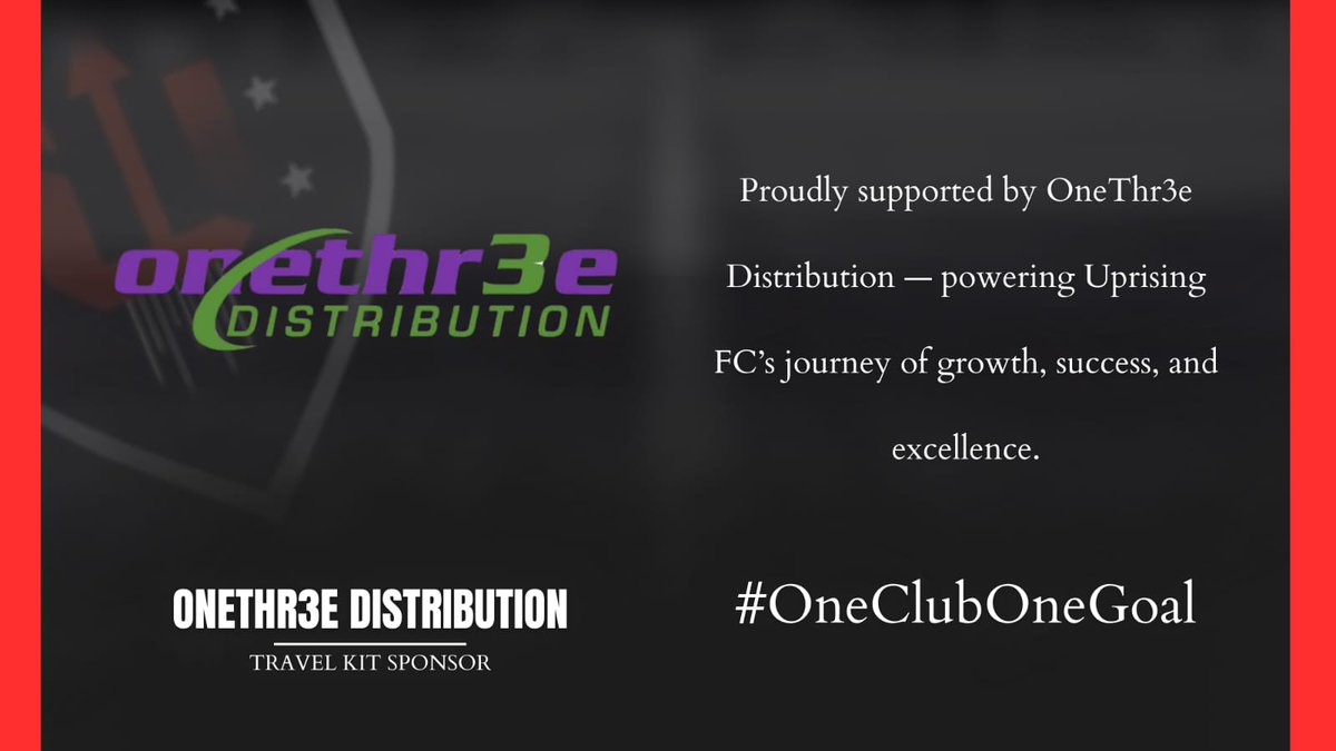BREAKING NEWS ⚠️

uprisingfc.com/news-article/2… Head to our website to read all about a new sponsorship deal with the UK based distribution company Onethr3e Distribution!

#oneclubonegoal