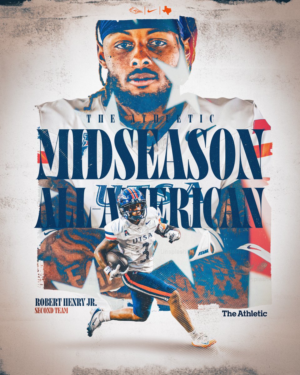 UTSAFTBL's tweet image. 𝐌𝐢𝐝𝐬𝐞𝐚𝐬𝐨𝐧 𝐀𝐥𝐥-𝐀𝐦𝐞𝐫𝐢𝐜𝐚𝐧
UTSA senior RB @robertThenry6 has been named to The Athletic Midseason All-America Second Team!
📰 utsa.pro/49b9en8
#210TriangleOfToughness | #210wned