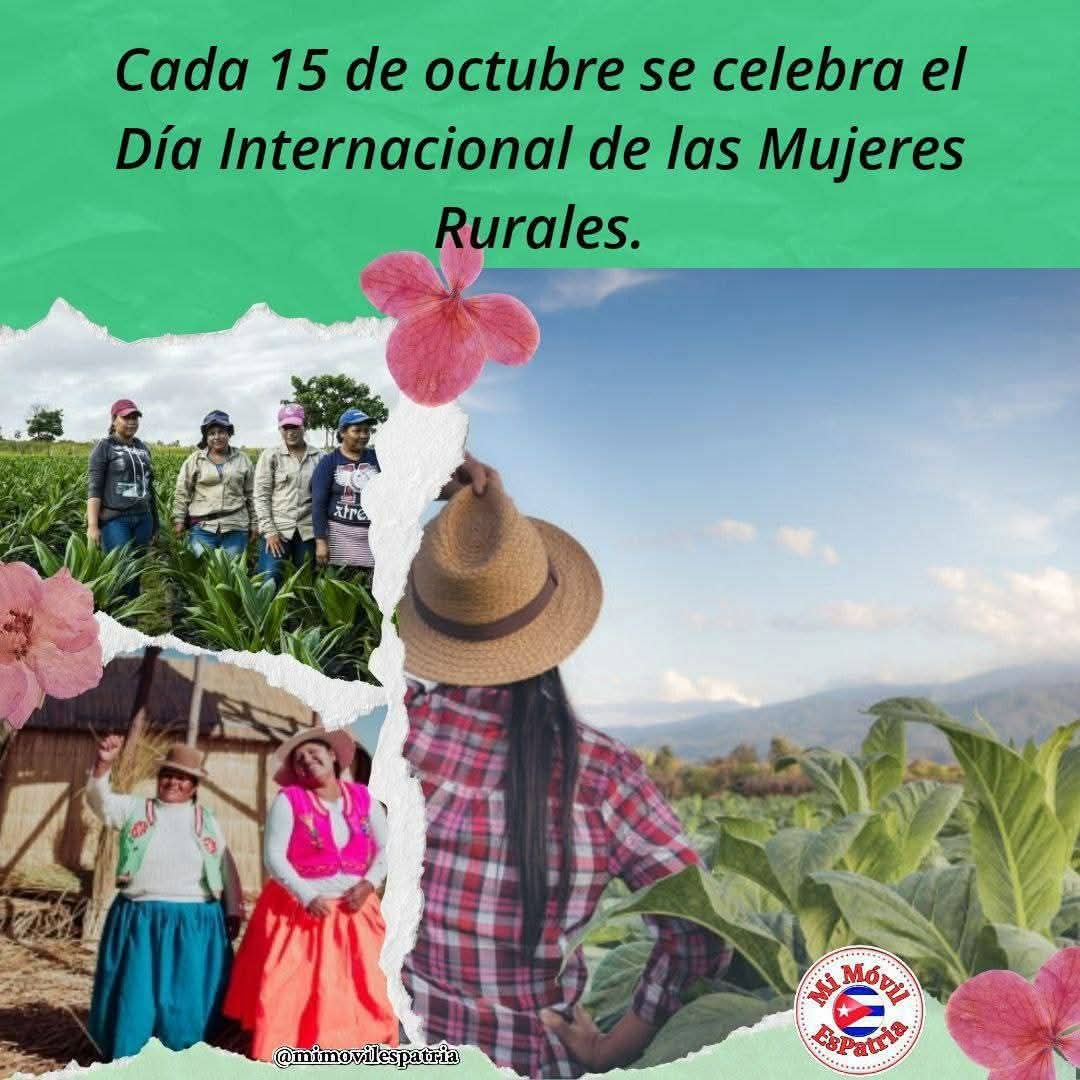 Muchas felicidades a todas las mujeres rurales, especialmente a las de Santo Domingo Villa Clara. #JuntasPorUnFuturoMejor