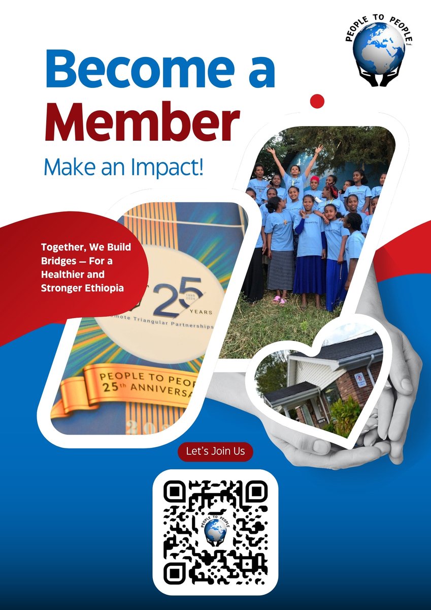 🌍 Become a Member of People to People (P2P)!
Join a global network of Ethiopian professionals transforming healthcare, education, and development — together! 💪
🤝 Connect. 🌐Collaborate. 💡 Create impact.
🔗 Join today: p2pbridge.org/membership