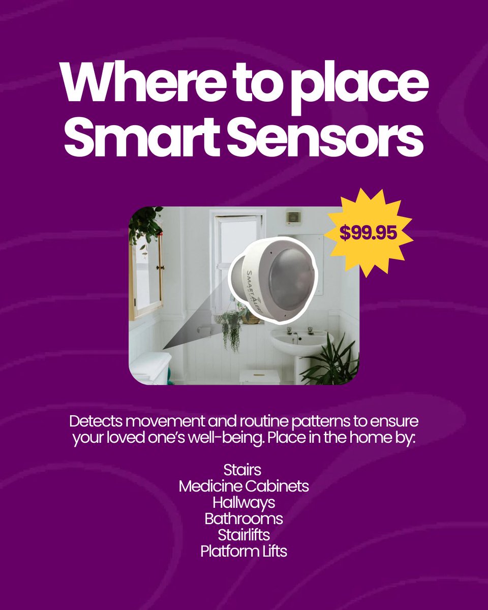 SmartAlertTech's tweet image. A smarter, simpler way to stay one step ahead.💜 Our Smart Sensor makes it easy to keep an eye on the routines and safety that matter most! Discreet, non-invasive, and simple to set up, it connects seamlessly so you can have peace of mind without disruption. Link in bio!