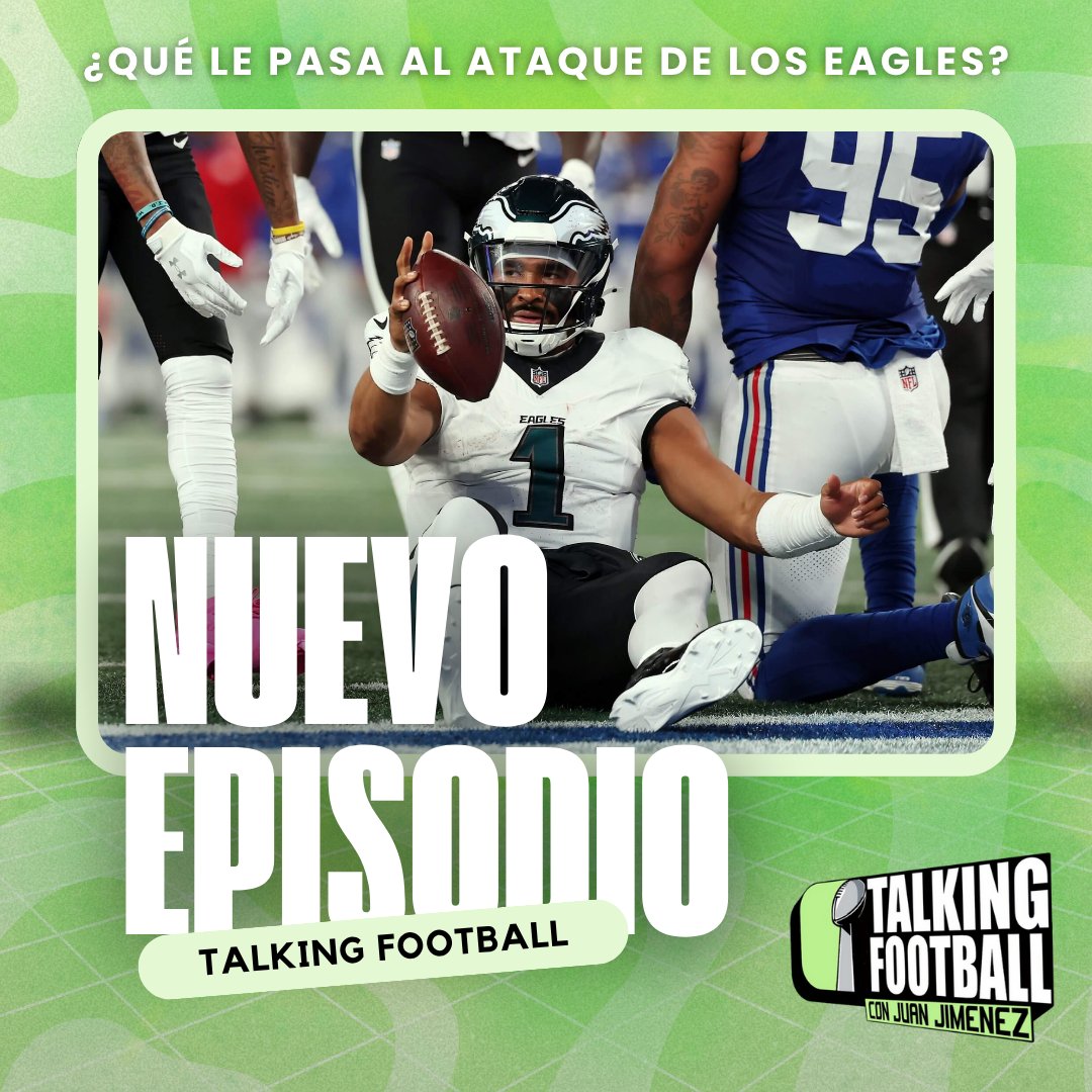 🎙️💥 ¡Nuevo 'Talking Football' ya disponible!

¿𝐐𝐮𝐞́ 𝐥𝐞 𝐩𝐚𝐬𝐚 𝐚𝐥 𝐚𝐭𝐚𝐪𝐮𝐞 𝐝𝐞 𝐥𝐨𝐬 𝐄𝐚𝐠𝐥𝐞𝐬?
🏈 La mejora de la ofensiva de los Chiefs
🧪 La ciencia del snap

🗣️ Lo analizamos todo con <a href="/TheQbNerd/">Juan Jiménez</a> 

🟠 ivoox.com/talking-footba…

🟢 open.spotify.com/episode/47MnCm…