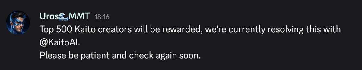 If you're on the Kaito leaderboard and didn't qualify for the <a href="/MMTFinance/">MomentumⓂ️Ⓜ️T</a> nfts, don't worry, the team is working on resolving this