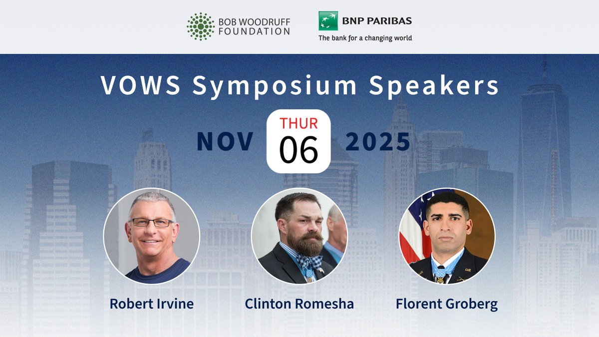 Some news to share! We’re thrilled to announce that world-class chef and veteran advocate <a href="/RobertIrvine/">Robert Irvine</a> and Medal of Honor recipients <a href="/ClintRomesha/">Clint Romesha</a> and <a href="/FlorentGroberg/">Florent Groberg</a> will be joining us as mainstage guests during this year’s VOWS Symposium, Thursday, November 6th. 
 
Hosted this