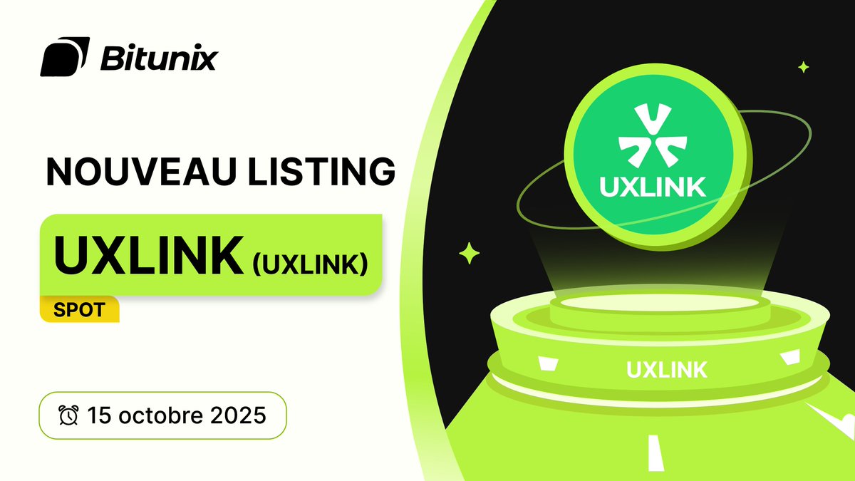 BitunixFR's tweet image. 📣 Le trading de $UXLINK @UXLINKofficial est maintenant disponible sur Bitunix Spot !
🚀 Trading Spot :
short.bitunixads.com/kVFNiDdZ
ℹ️ Plus de détails :
short.bitunixads.com/SpAuP7Kg