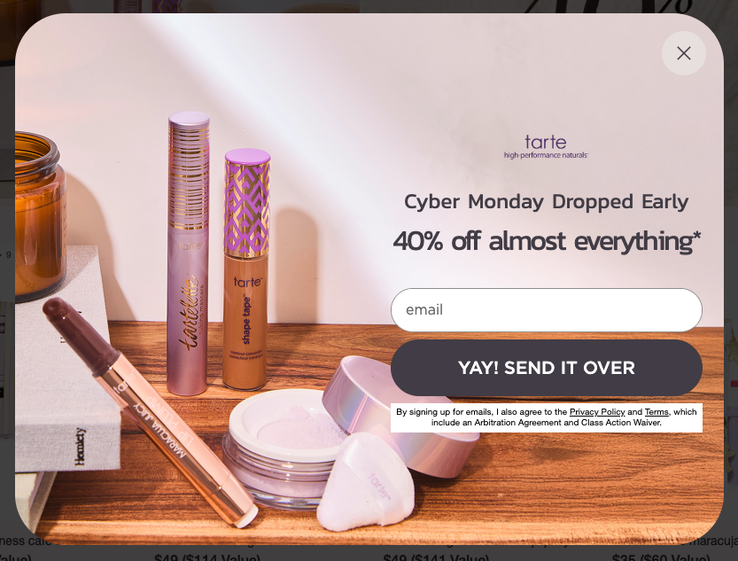 jsappington's tweet image. And the first Cyber Monday of the year goes to Tarte! 💀