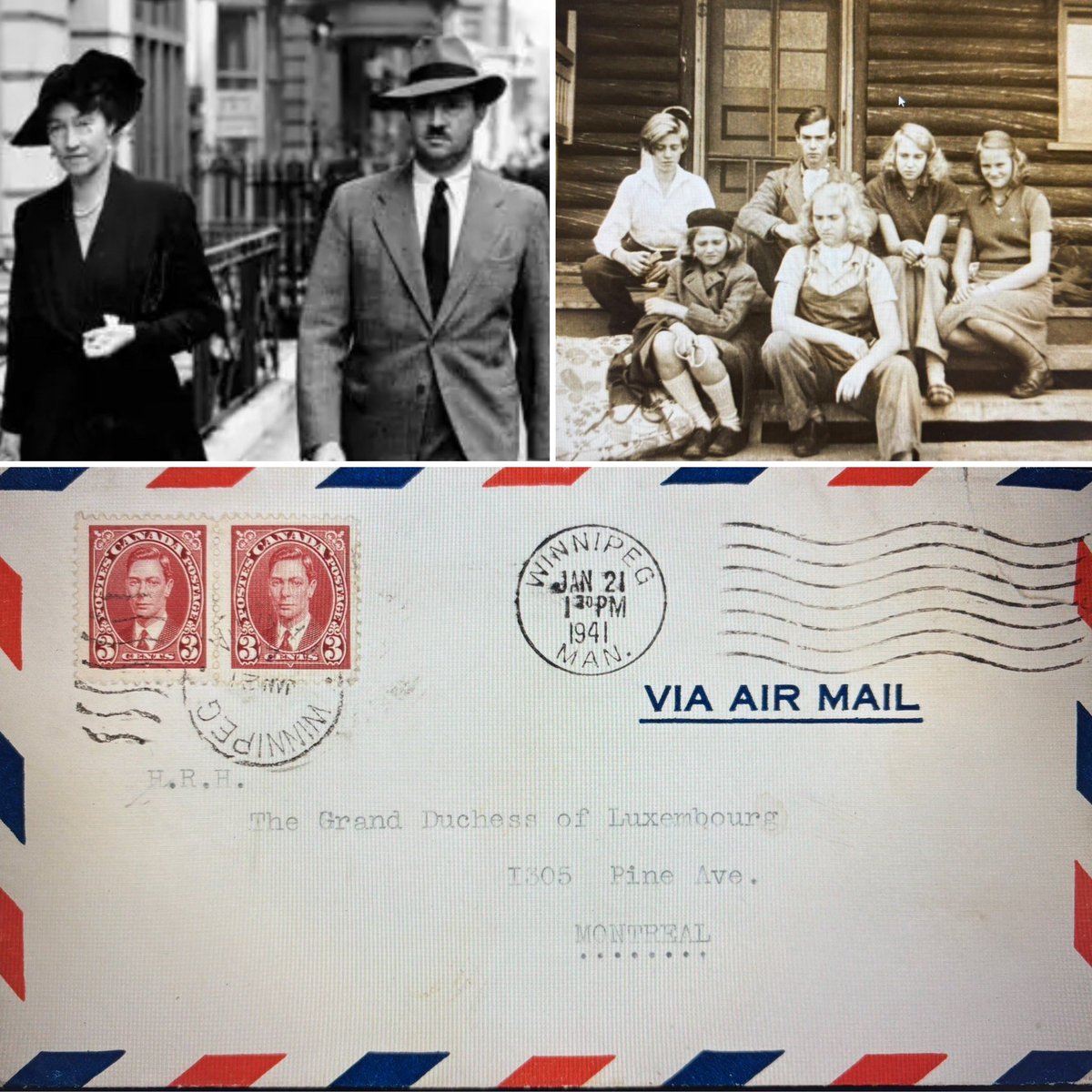 Arrival of TT.RR.HH Grand Duchess Charlotte and her Family in exil in #Montreal this week 85 years ago and creation of the #Luxembourg Government in exil in 1940 following the nazi occupation of the Grand-Duchy during 2WW 🇱🇺 #WeRemember 
(c) Cour grand-ducale