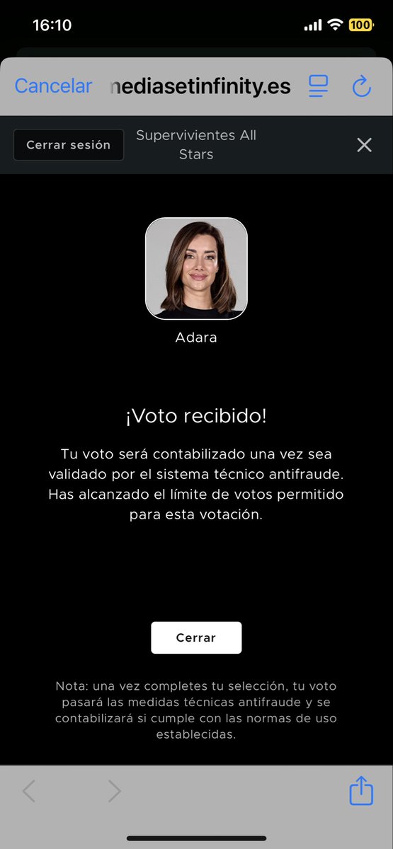 Aquí mi aportación, Adara se tiene que quedar para seguir disfrutando la experiencia y hacer disfrutar a las personas que nos gusta la diversión y el entretenimiento 💜🥰💜