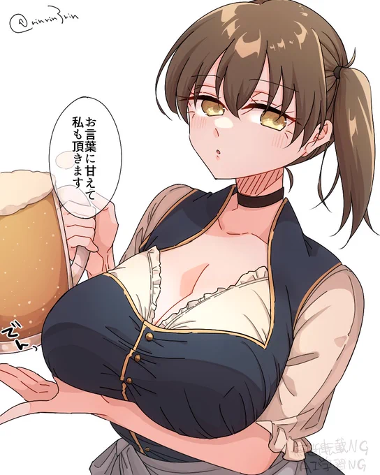 艦これらくがき。ディアンドル加賀さん 
