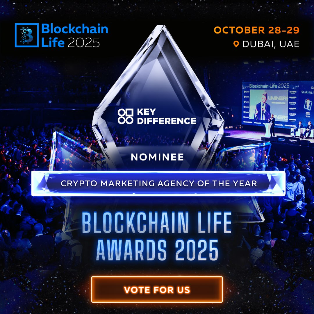 Big news in Web3 marketing!

Key Difference Wire has been nominated for Crypto Marketing Agency of the Year 

A nod to our innovative campaigns, powerful storytelling, and impact across the blockchain space.

Nominate us here: t.me/blockchain_lif…