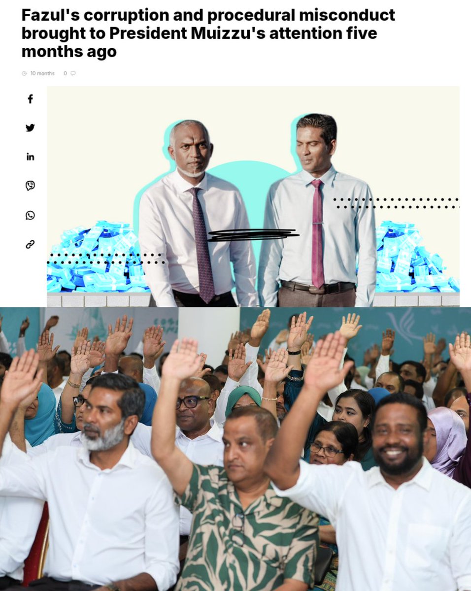 HDC Land grab - No action
DNR  Data theft - No action
Housing Ministry fire - No final findings
NSPA &amp; Muizzu TV MVR 34M - No action
Local Govt Minister &amp; RCC MVR 631M contract -No action
100M cigarette theft - Arrested today, released tomorrow ,after they pay settlement Money .
