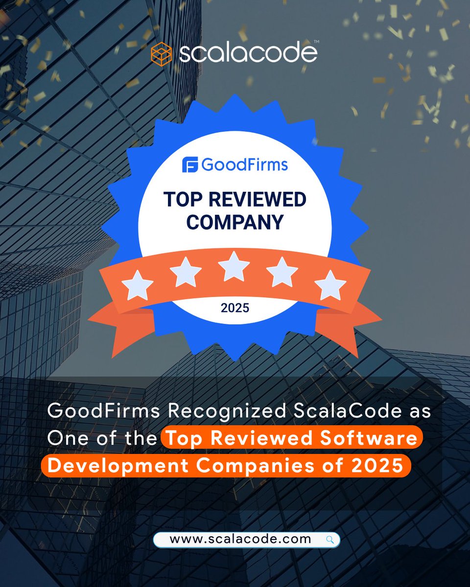 scala_code's tweet image. We’re thrilled to share some exciting news! 

@scala_code  has been recognized by @GoodFirms  as one of the Most Reviewed Software Development Companies of 2025!

👉 Read more: scalacode.com/news/goodfirms……

#ScalaCode #GoodFirms #SoftwareDevelopment #AwardWinningTeam #ClientSuccess