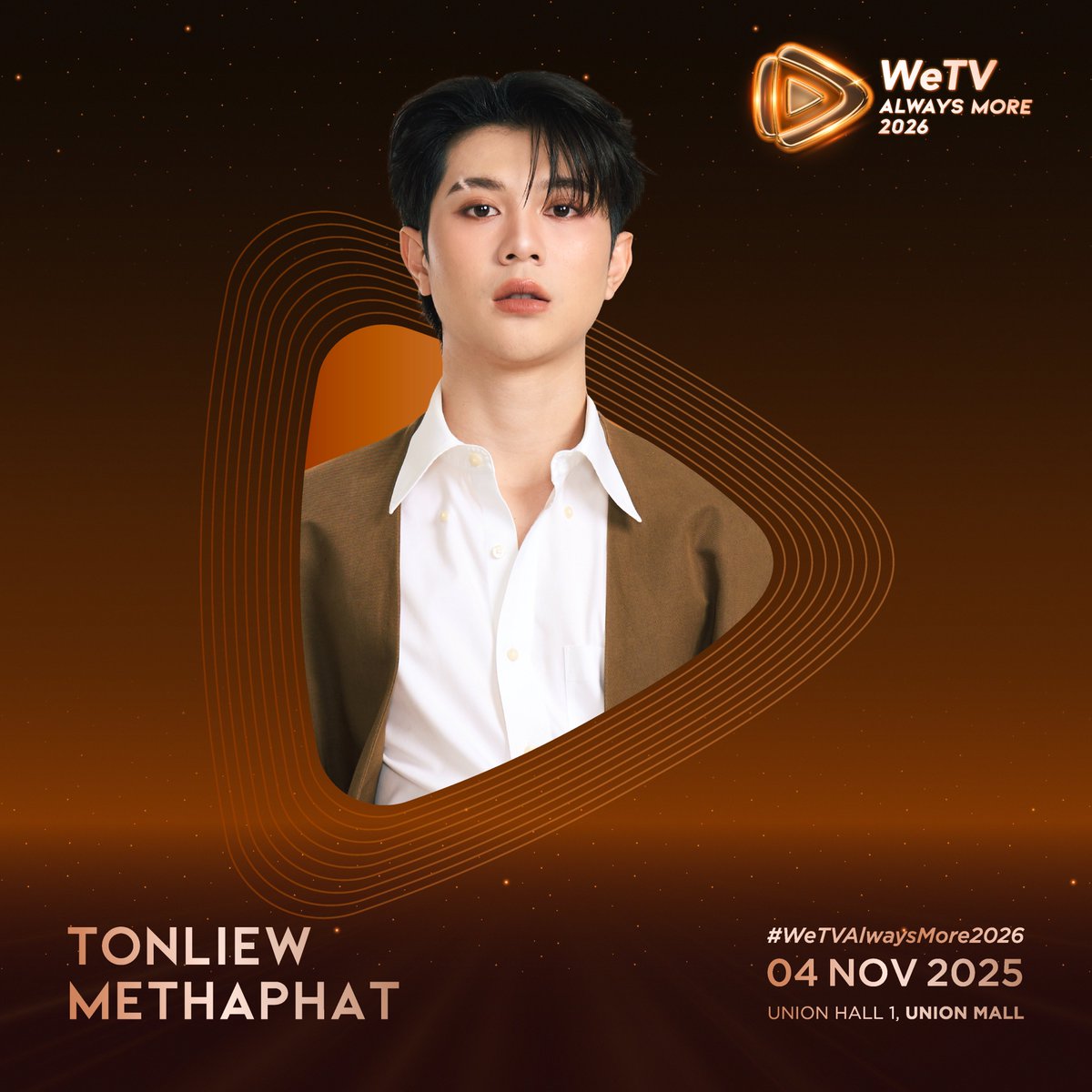 WeTV Always More 2026
🌟ARTIST LINEUP PART 1🌟

“Tonliew Methaphat”

📆04 NOVEMBER 2025
📍UNION HALL 1, UNION MALL

#WeTVth   
#WeTVAlwaysMore2026
<a href="/tonliew_mtp/">Typhoon</a>