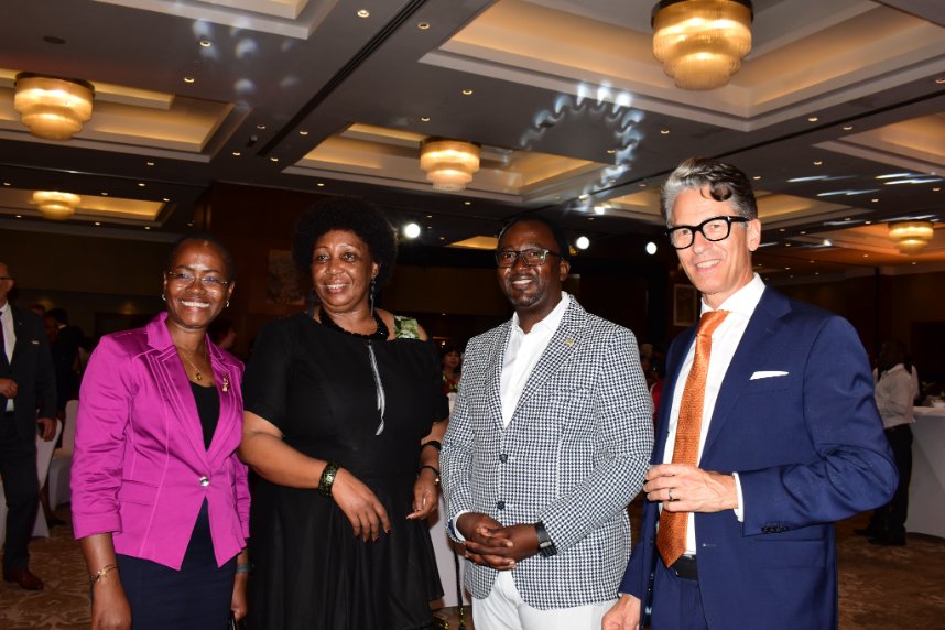 Chairperson <a href="/UHRC_UGANDA/">Uganda Human Rights Commission (UHRC)</a>  Hon. Mariam Wangadya, Deputy Vc Academic affairs <a href="/Makerere/">Makerere University</a> Prof. Sarah   Ssali, <a href="/EUinUG/">EU in Uganda</a> Ambassador HE Jan Sadek and Hon. Crispin Kaheru share a photo moment during National Day and Armed Forces Day of the Republic of Korea yesterday evening.