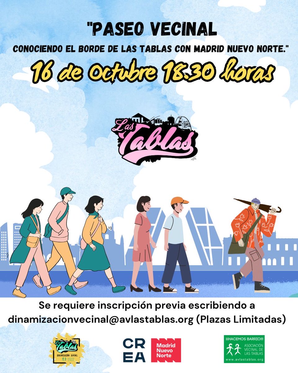 Plazas limitadas. Necesaria inscripción. <a href="/JMDFuencarral/">JMD Fuencarral</a> <a href="/MadridNuevoN/">Madrid Nuevo Norte</a>