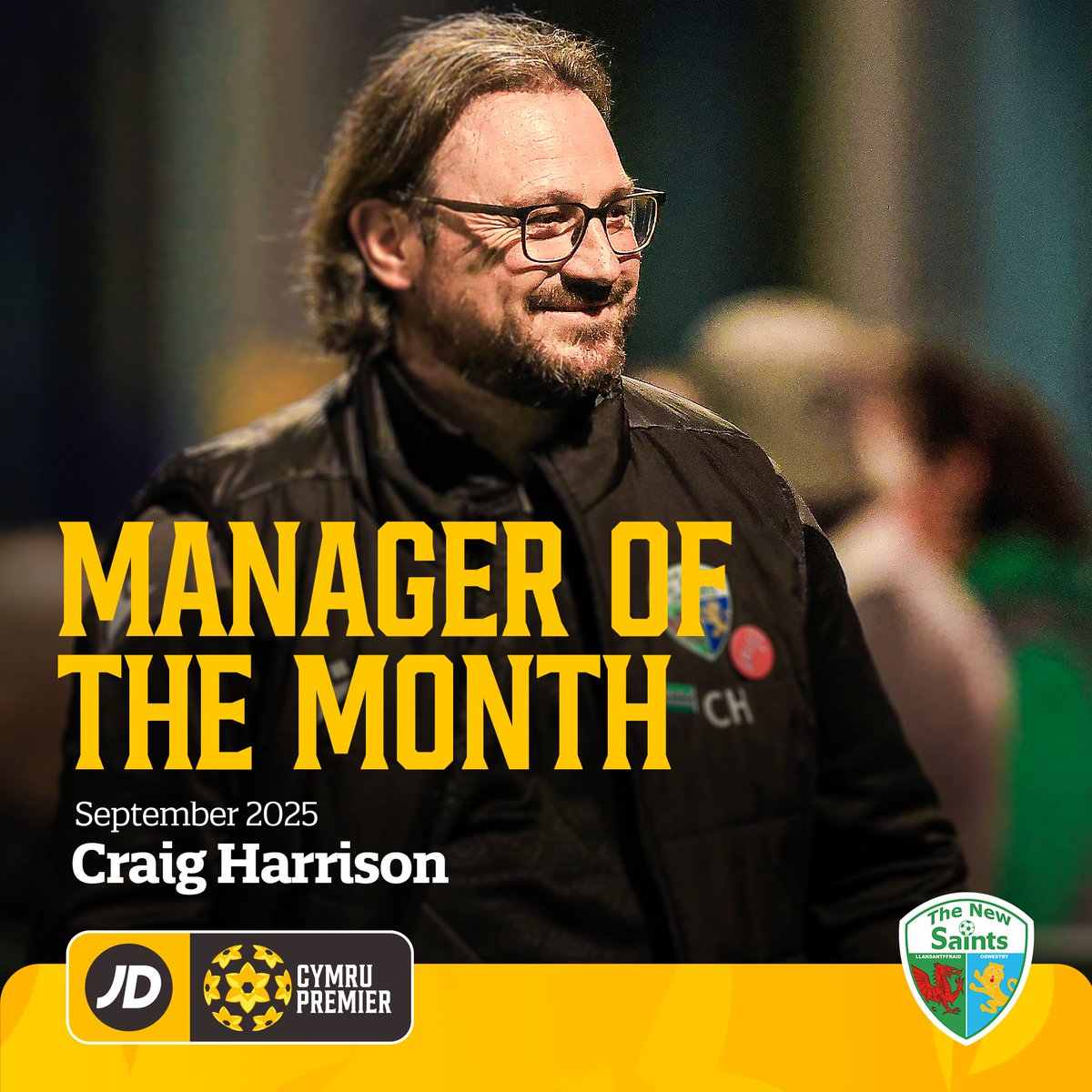 CymruLeagues's tweet photo. September's #JDCymruLeagues Player and Manager of the Month award winners! 🤩