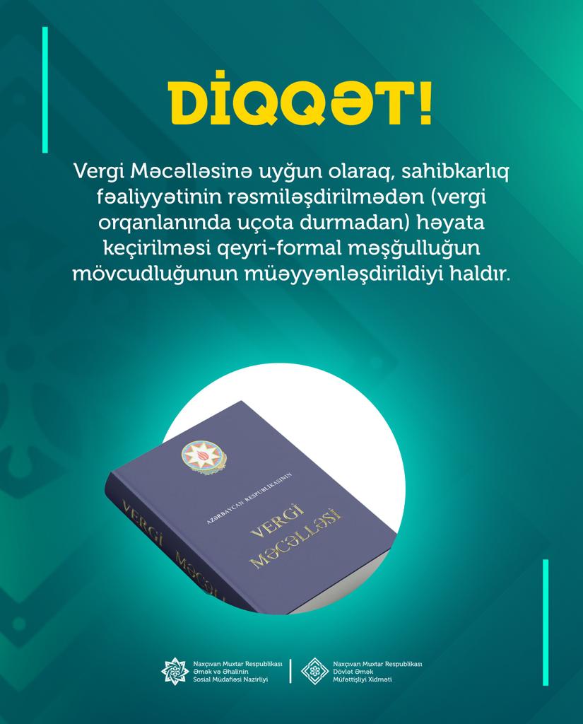 sosial_nmr_az's tweet photo. 🔴 Qeyri-formal işləməklə hüquqlarından məhrum olma!
#NMRƏƏSMN #DƏMX #ƏməkMəcəlləsi #QFM #QeyriFormalMəşğulluq https://t.co/5wubSHpcEM