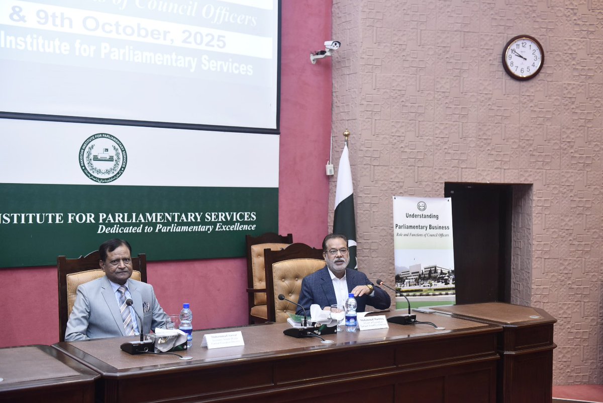PIPS_GOV's tweet image. The Pakistan Institute for Parliamentary Services (PIPS) organized a two-day training titled “Understanding Parliamentary Business: Role and Functions of Council Officers” for Council Officers representing all Federal Ministries/Divisions on October 8–9, 2025, at PIPS Islamabad.