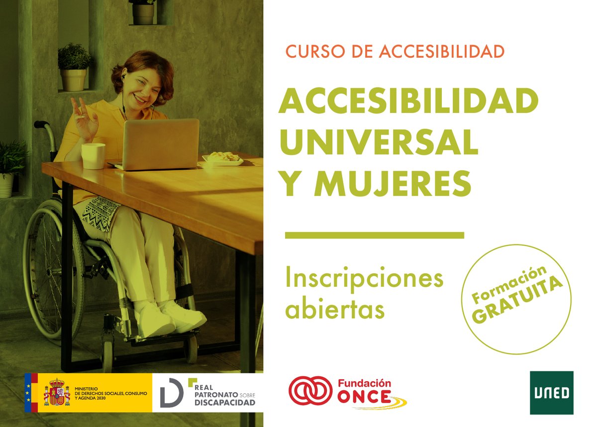 Esta semana comienza el #MOOCAccUnivMujeres con <a href="/GomizP/">Pilar Gomiz</a>, Isabel Caballero y Esther Castellanos

Comprender las múltiples discriminaciones a mujeres y niñas con discapacidad y Políticas/programas para eliminarlas

+ info: iedra.uned.es/courses/course…

Quizás os interese <a href="/MujeresCERMICV/">MUJERES CERMI CV</a>