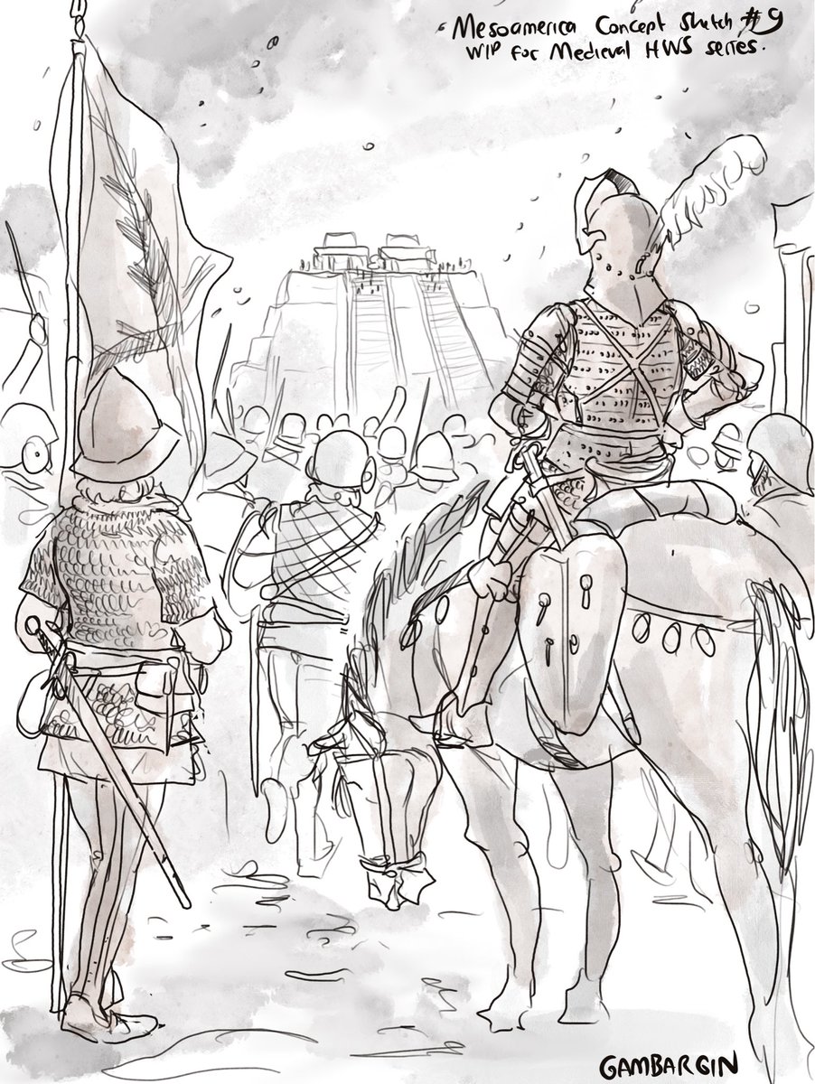 gambargin's tweet image. Mesoemarica Concept Sketch #3 - The Last Assault
One of the few sketches I’ve made for post classical Mesoamerica for the Medieval HWS series. That, while waiting for the funny creative juice to come out.