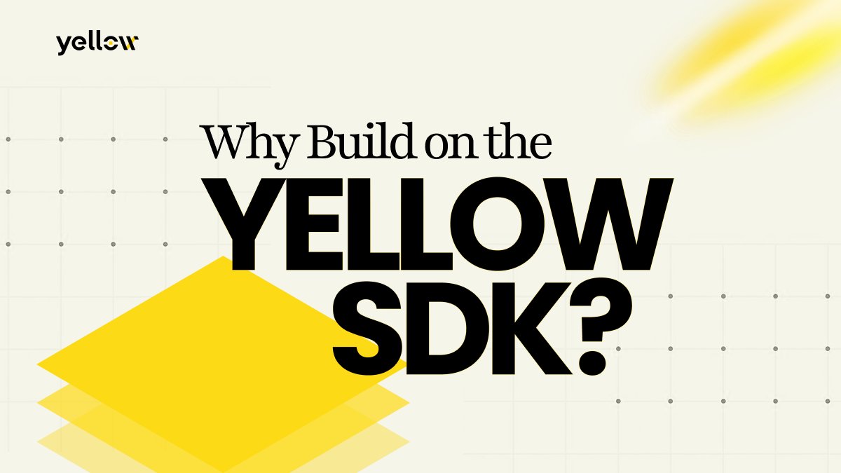 Yellow's tweet image. Why build on the Yellow SDK? ๐ก
Because it removes the friction thatโs been holding Web3 back. Builders get instant settlement, low fees, and trustless execution with the speed and simplicity of Web2.
Read more below...