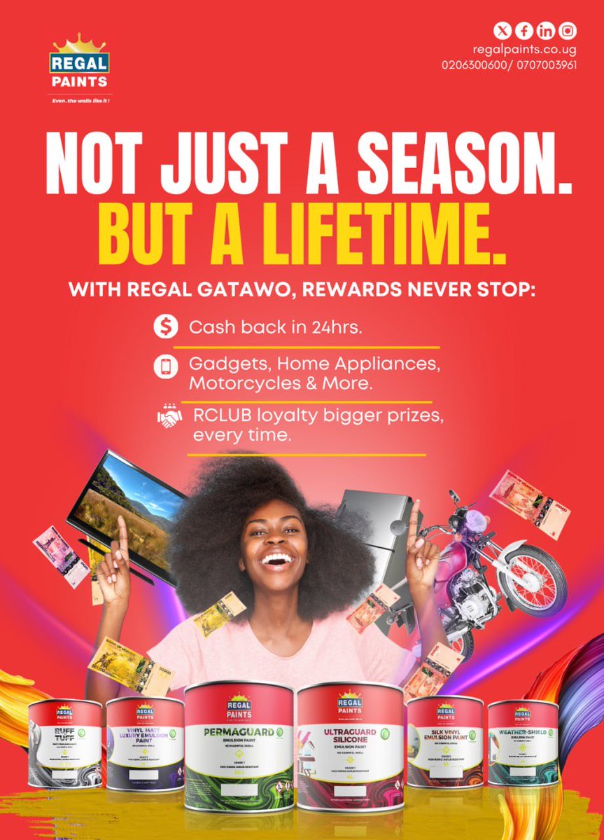 Not just a season. But a lifetime. 💛

🎨 With #RegalPaints, rewards never stop!
💸 Instant cashback in 24hrs with #Gatawo
🎁 Bigger prizes with #RCLUB loyalty rewards

Because our appreciation doesn’t fade,  it only grows.

#EvenTheWallsLikeIt #MissionPossible #RegalFamily