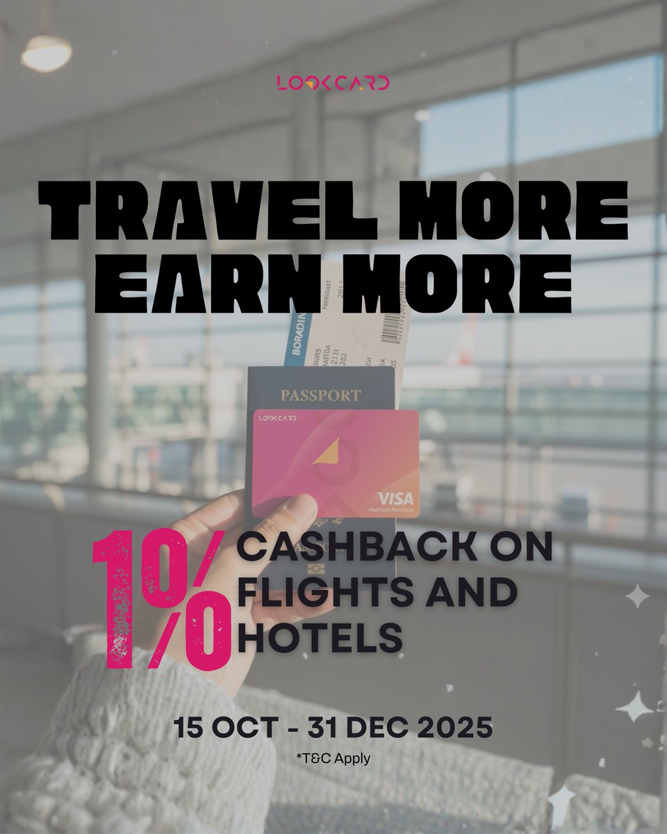 Your next trip just got more rewarding 💸
Book flights and hotels with LookCard and enjoy 1% cashback every time you travel.
T&amp;Cs apply.
🌐 Learn more: lookcard.io/en/travel-more…