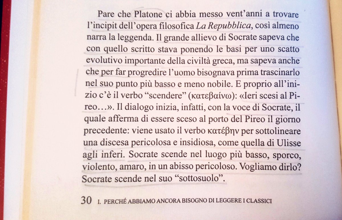 "Ieri scesi al Pireo..."

Una riflessione interessante tratta da: 
"Se vuoi essere contemporaneo leggi i classici" di Gabriele Lavia 📖

#LeggereIClassici
#SalaLettura 
#libri #classici 
#Platone