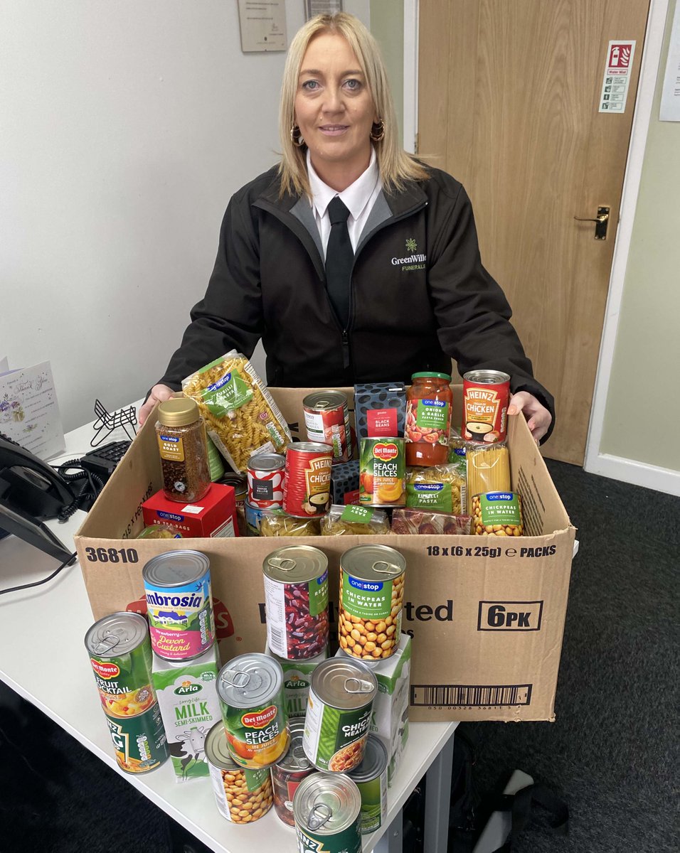 Another #foodbankdonations, One Stop Convenience Stores and ourselves Green Willow Funerals for Cardiff Foodbank. #TackleHunger. Many thanks to all who donated.