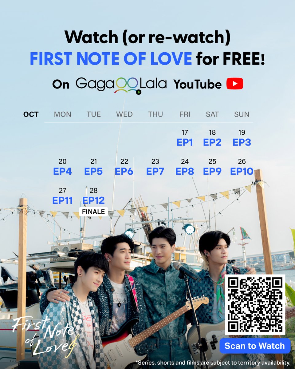 gagaoolala's tweet photo. Happy Pride Month, Taiwan!🏳️‍🌈🇹🇼

Watch GagaOOLala Original #FirstNoteOfLove🎶 for 𝙁𝙍𝙀𝙀 on our YouTube channel starting October 17th (GMT+8)!

Come and see (or re-live!) the story of NeilSea and ReeseOrca for 𝙁𝙍𝙀𝙀!😍 
⠀
🌏 Available worldwide (except 🇯🇵 and 🇰🇷) https://t.co/m81wIRMQv8