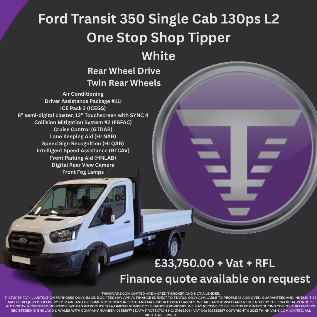 In stock ready to Go ..... Ford Tipper
Call Amanda 01446 724130
amanda@thinkvans.com