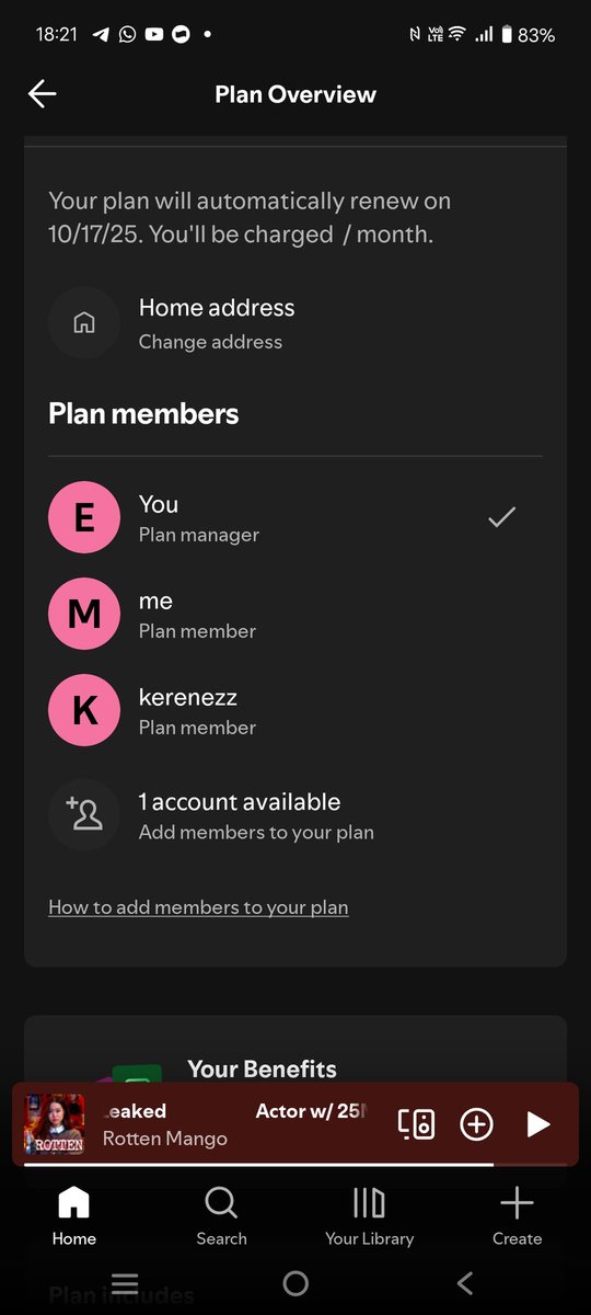 moniehome's tweet photo. ada yang mau gabung spotify fam plan ga?
• kurang 1 lagi
• diutamakan yg mau longtrem ya
• bayarnya bagi rata ber empat, 26k aja
yg fix mau, langsung dm aja, nanti aku kasih link undangannya

#zonauang https://t.co/Qo8SY3W5ge