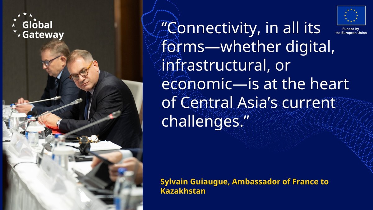 EUinKazakhstan's tweet image. #EU organized in Astana the Political Launch for #TeamEuropeInitiative on Digital Connectivity in Central Asia. In line with the #GlobalGateway, the EU brought together high-level partners to align the TEI’s Soft and Hard Pillars and advance shared objectives in #CentralAsia.