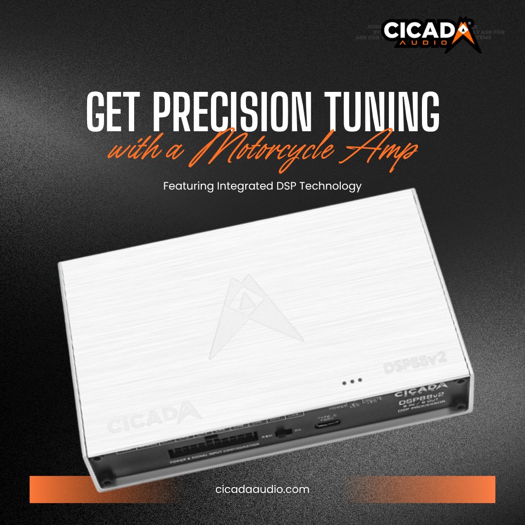 cicada_audio's tweet image. Unlock professional-grade audio control with a motorcycle amp that includes integrated DSP.
Discover the motorcycle amp with integrated DSP & take full control of your sound. cicadaaudio.com
#MotorcycleAmp #DSPTechnology #MotorcycleAudio #BikerSoundSystem #CicadaAudio