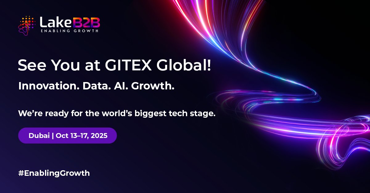 We’re live and buzzing at #GITEXGlobal! 🚀

The energy here is electric: innovation, AI &amp; data-driven growth everywhere you look.
Catching up with brilliant minds &amp; exploring what’s next for B2B marketing.
If you’re here, let’s connect! 🤝

#LakeB2B #GITEX2025 #DubaiTech