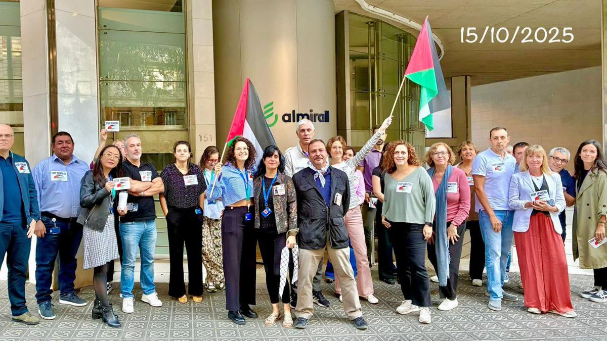 La solidaritat amb el poble palestí i la condemna al genocidi ha estat present avui als centres de treball al conjunt del nostre territori