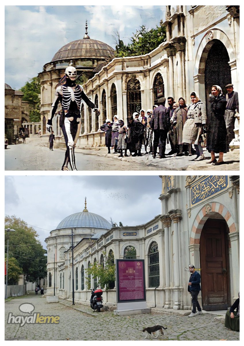 Killing İstanbul'da (1967) filmi çekimlerinde bir an... 
📌Eyüpsultan Cülus Yolu / Mihrişah Valide Sultan İmareti ve Türbesi