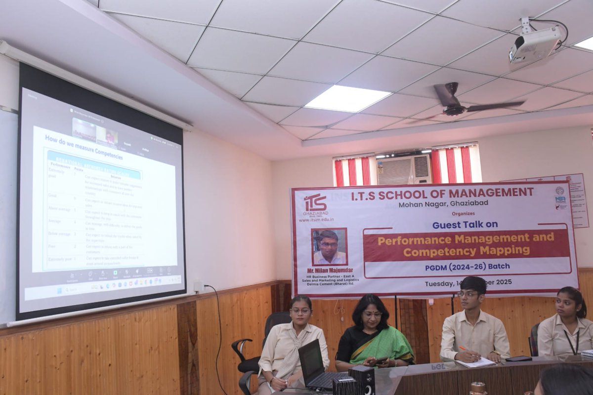 ITSMohanNagar's tweet image. I.T.S School of Management organized a session on &quot;Performance Management and Competency Mapping&quot; for PGDM (2024-26) batch students on 14th October 2025.

#ITSchoolOfManagement #PerformanceManagement #CompetencyMapping #HR #PGDM #Ghaziabad