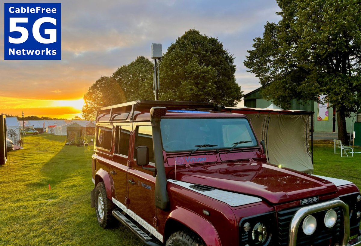 cablefreeltd's tweet image. #5GWednesday
Stunning photo - includes a #CableFree #5G #SmallCell with Mobile RAN &quot;Cell on Wheels&quot; Landrover:  Features Solar &amp;amp; Battery offgrid Power, Starlink backhaul, delivers clean and silent 5G coverage wherever needed.
Thanks to CableFree partner Virtuser