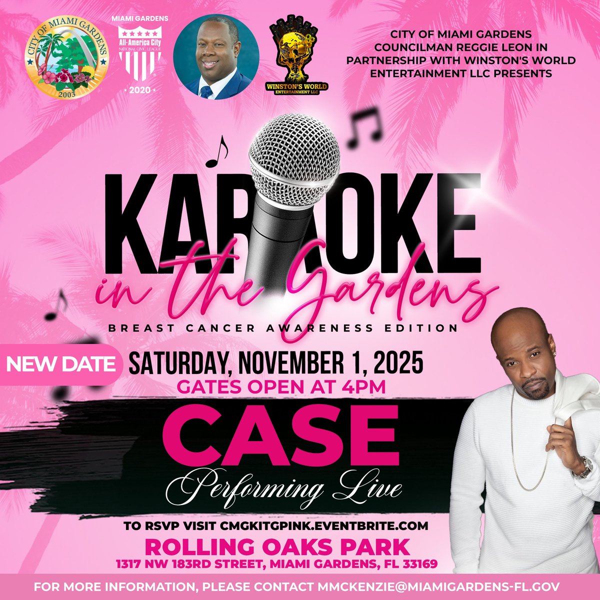 Djtight's tweet photo. Karaoke in the Gardens is BACK for Breast Cancer Awareness Month! 🎤🎗Get ready for a special performance by Case
🗓️ Nov 1, 2025 | 4 PM
📍 Rolling Oaks Park, Miami Gardens
RSVP: https://t.co/yvz3eBof6F
#KaraokeInTheGardens #KITG #Case#MiamiGardens #BreastCancerAwareness #Watch https://t.co/j78Y8JKF1Q