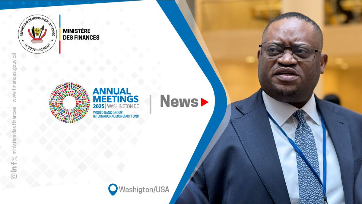 Ministère des Finances, RDC (@financesrdc) on Twitter photo Le Ministre des Finances, Doudou Fwamba <a href="/LikundeR/">Doudou R. FWAMBA LIKUNDE</a> Li-Botayi, séjourne à Washington, où il a conduit la délégation congolaise en marge des Assemblées annuelles 2025 du FMI et du Groupe de la Banque mondiale. Ce rendez-vous d’envergure, au cœur des grands enjeux Le Ministre des Finances, Doudou Fwamba <a href="/LikundeR/">Doudou R. FWAMBA LIKUNDE</a> Li-Botayi, séjourne à Washington, où il a conduit la délégation congolaise en marge des Assemblées annuelles 2025 du FMI et du Groupe de la Banque mondiale. Ce rendez-vous d’envergure, au cœur des grands enjeux
