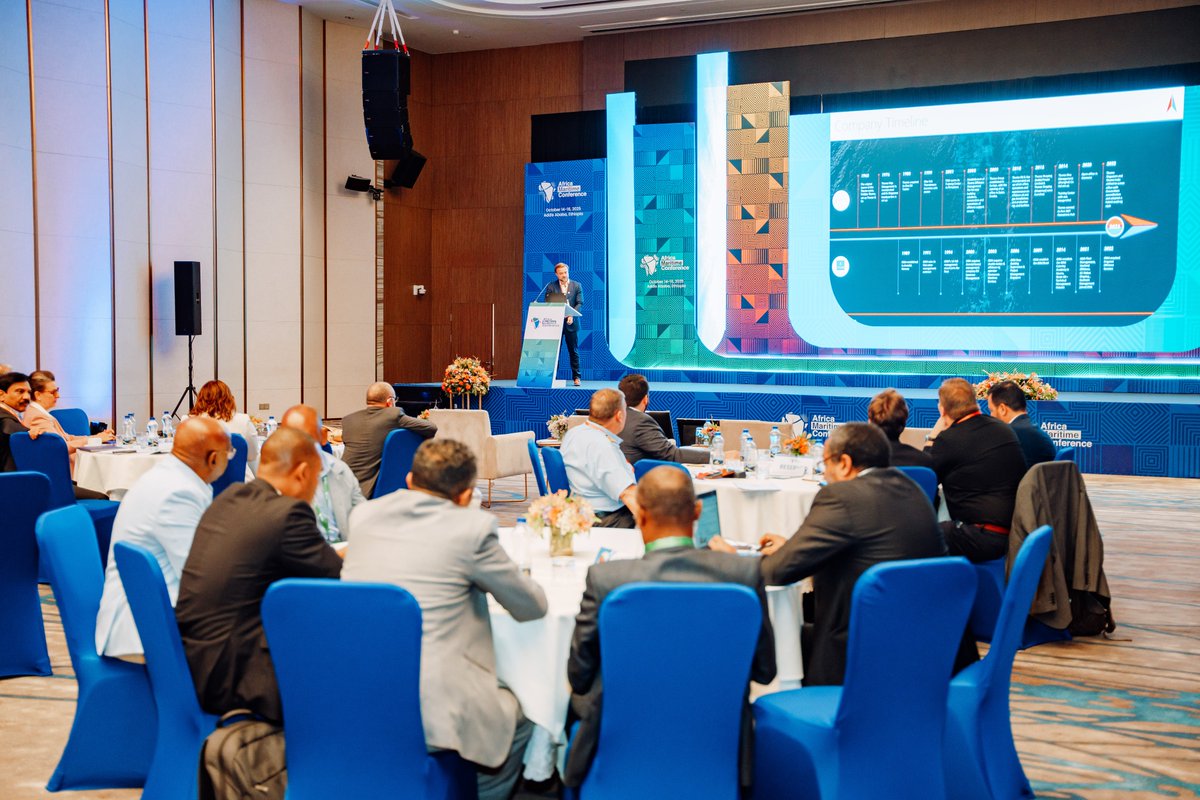 AfricaMaritimeC's tweet image. Aleksandr Bažin of OSM Thome discussed the company&apos;s integrated ship and crew management model. 

#AfricaMaritimeConference #OSMThome #CrewManagement #MaritimeAfrica