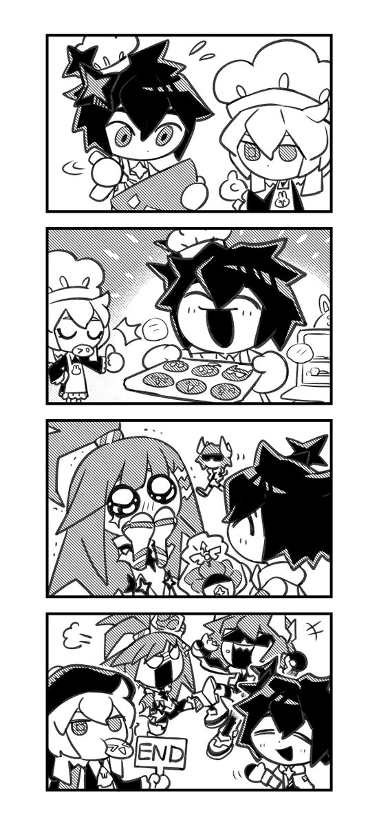 #요철세계_만화
【레퍼리의 비밀 기록 특별편】에이엘의 베이킹 데이 🍪

베이킹 실력이 뛰어난 요리사 에이엘과 쿠키를 좋아하는 트레이프가 힘을 합쳐 만든 디저트! 드디어 완성! 
에이엘이 예쁘게 포장해서 에이티에게 가져다주려는 순간—— 
세상에, 누가 남의 쿠키를 이렇게 당당하게 쌔벼 먹어?!