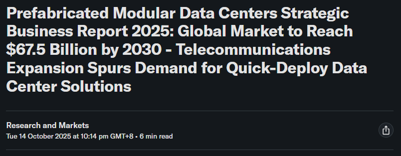 alisterp666's tweet image. The 3 key take-aways are in the photo description below.
#ModularDataCenter #ModularDataCenters #DigitalInfrastructure #AIDeployment #AIInfrastructure #SustainableTech #DataCenters #TechInnovation #Sustainability
Read more here: lnkd.in/gjK-R8x3