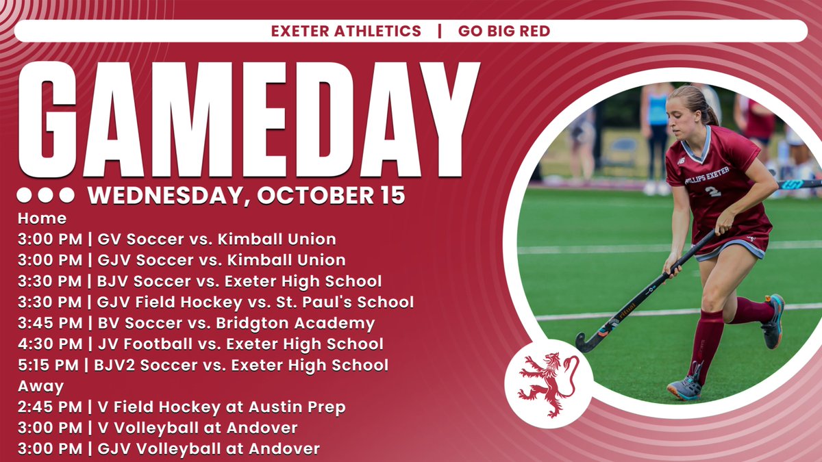 Here we go, Big Red!!! Wednesday #gameday action with lots of home games on deck. Let's go!! #WeAreExeter