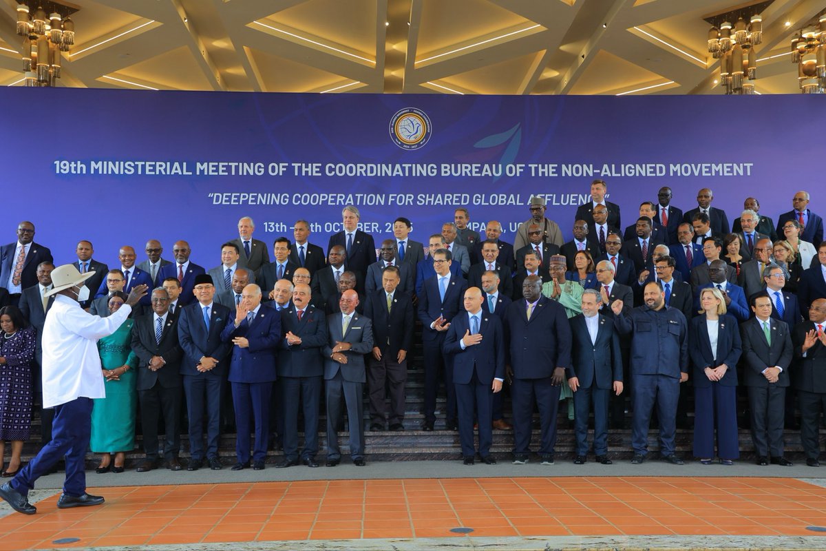 Mofa Update 🚨:HE  Yoweri Kaguta Museveni <a href="/KagutaMuseveni/">Yoweri K Museveni</a> , delivered the keynote address during the 19th Non-Aligned Movement(NAM) Ministerial Meeting of the Coordinating Bureau held at Speke Resort Munyonyo.

President Museveni emphasized that understanding the balance between